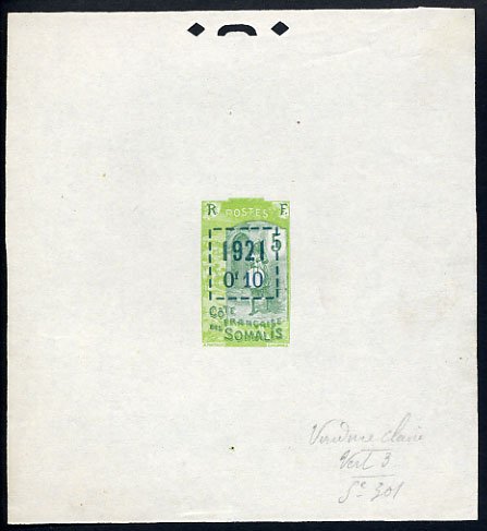 Somali_Coast_1922_Yvert_101a-Scott_unissued_overprint_1921_Vert_Claire_+_Vert_3_S_301_typo2_CP