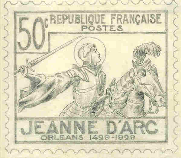 France_1929_Yvert_257g-Scott_245g_unadopted_Jeanne_dArc_project_Marron_e_MAQ