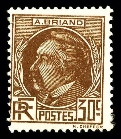 France_1933_Yvert_291a-Scott_291_unissued_Aristide_Briand_brown_a_US