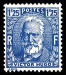 France_1933_Yvert_293c-Scott_293_unissued_Victor_Hugo_1f25_blue_US