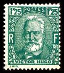 France_1933_Yvert_293d-Scott_293_unissued_Victor_Hugo_1f25_green_a_US