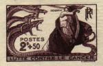 France_1941_Yvert_496a-Scott_B110_unadopted_2f_+50c_Lutte_contre_le_cancer_brown-lilac_a_AP_detail