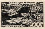 France_1949_Yvert_PA27a-Scott_C26a_unadopted_Marseille_500f_black_i_AP_detail