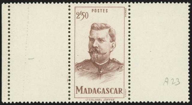 Madagascar_1946_Yvert_316a-Scott_unissued_2f50_Joffre_dark-brown_US