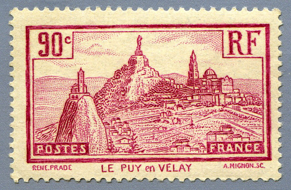 France_1933_Yvert_290-Scott_290_90c_Le-Puy-en-Velay_a_IS