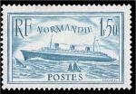 France_1935_Yvert_300a-Scott_300a_1f50_Normandie_blue-green_a_US