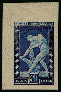 France_1924_Yvert_185a-Scott_200_unadopted_Jeux_Olympiques_Paris_30c_blue_helio_b_ESS