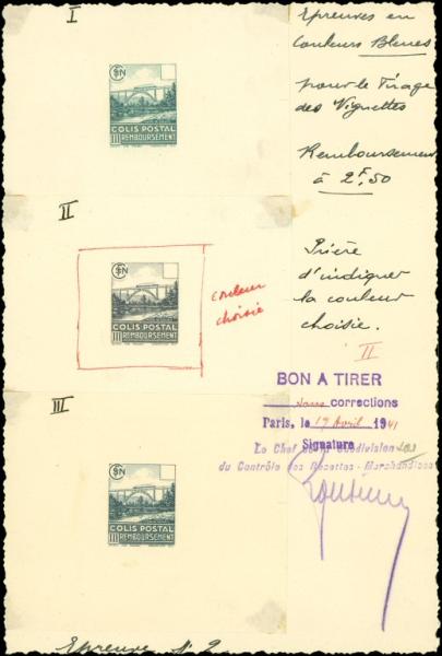 France_1941_Yvert_Colis_Postaux_179-Scott_etat_bon_a_tirer