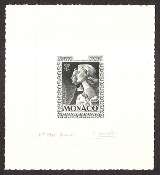 Monaco_1959_Yvert_PA72a-Scott_C55_unadopted_1000f_Grace_et_Rainier_III_gros_2eme_etat_black_AP_PM_Collection