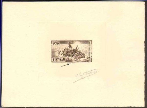 Sud_Vietnam_1955_Yvert_32a-Scott_30_unadopted_Exodus_with_inscription_dark-brown_aa_AP