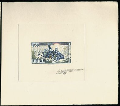 Sud_Vietnam_1955_Yvert_32a-Scott_30_unadopted_Exodus_with_inscription_hand-multicolor_AP