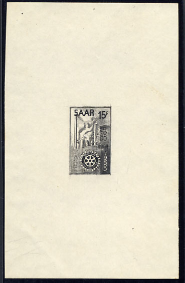 Saar_1955_Yvert_340a-Scott_254_unissued_in_TD_Rotary_International_2eme_etat_black_gummed_ESS