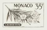 Monaco_1959_Yvert_519a-Scott_443_unadopted_different_inscription_Laurier_Rose_black_aa_AP_detail