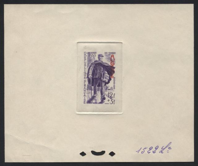 Algeria_1950_Yvert_282b-Scott_B58_unadopted_red_overprint_Postman_violet_1522_Lc_CP