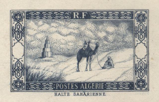 Algeria_1936_Yvert_101b-Scott_79_unadopted_Sahara_and_camel_2eme_etat_blue_AP_detail