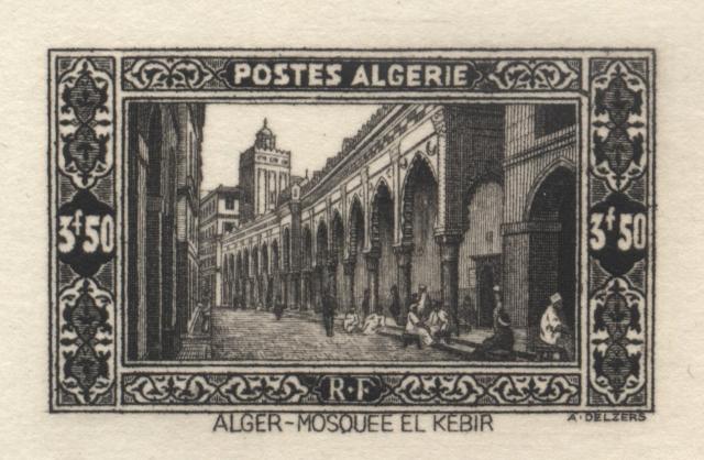 Algeria_1936_Yvert_123a-Scott_105_unadopted_Mosquee_El_Kebir_different_inscription_sepia_AP_detail