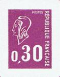 France_1971_Yvert_1663b-Scott_1292_unissued_30c_Marianne_de_Bequet_lilac_typo_aa_AP_detail_a