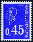 France_1971_Yvert_1663c-Scott_1292_unissued_45c_Marianne_de_Bequet_blue-violet_typo_c_US