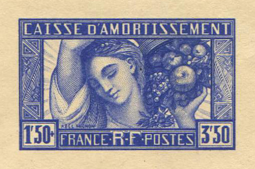 France_1931_Yvert_269a-Scott_B38a_unadopted_Caisse_Amortissement_blue_b_AP_detail