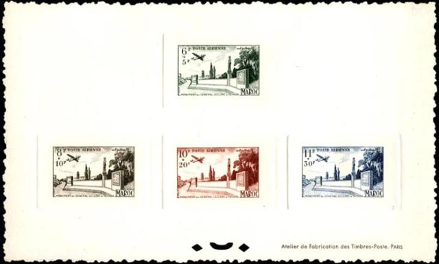 Morocco_1952_Yvert_PA89-90-91-92-Scott_CB43-46_unissued_Temara_bb_COLL