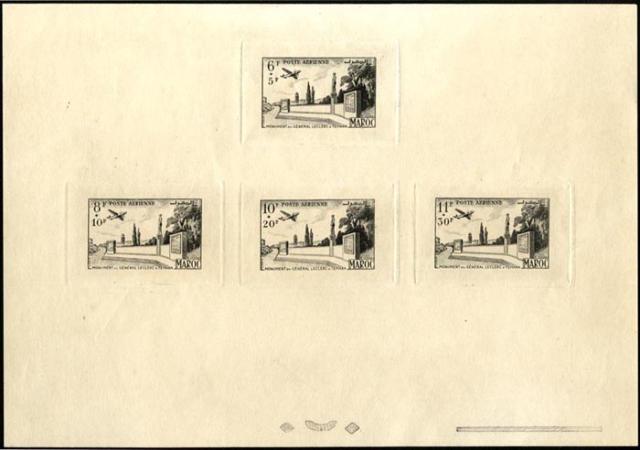 Morocco_1952_Yvert_PA89-90-91-92-Scott_CB43-46_unissued_Temara_black_a_COLL