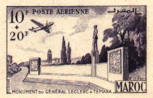 Morocco_1952_Yvert_PA91-Scott_CB45_unissued_Temara_violet_a_AP_detail