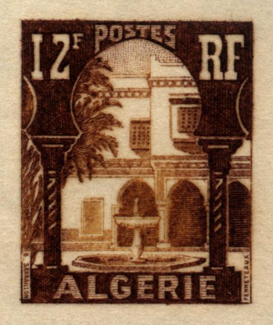 Algeria_1954_Yvert_313Ba-Scott_unissued_in_TD_12f_Musee_du_Bardo_brown_1706_+_orange_1220_ATP_detail