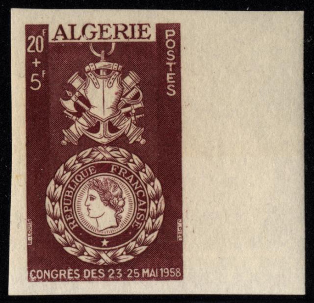 Algeria_1952_Yvert_296a-Scott_B65_unadopted_20f_+_5f_Medaille_militaire_j_ESS