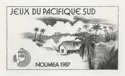 N_Caledonia_1987_Yvert_546-Scott_568_unadopted_in_TD_Noumea_Games_black_AP_detail