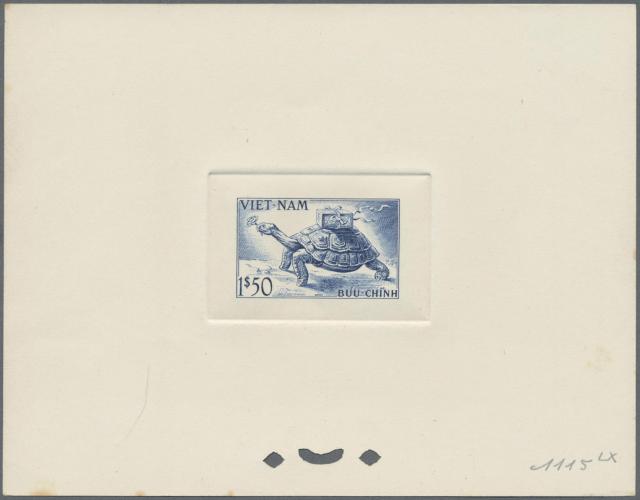 Sud_Vietnam_1955_Yvert_31a-Scott_29_unadopted_tortue_blue_1115_Lx_CP