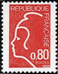 France_1975_Yvert_1816d_unissued_80c_Marianne_de_Durrens_f_US