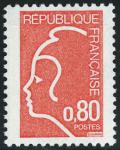 France_1975_Yvert_1816d_unissued_80c_Marianne_de_Durrens_g_US