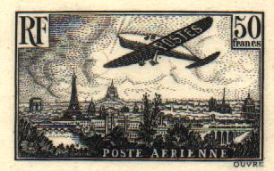 France_1936_Yvert_PA14b-Scott_C14_unissued_plane_over_Paris_50f_small_f_black_b_AP_detail