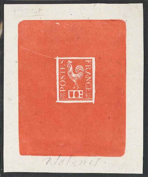 France_1934_Yvert_633a-Scott_unadopted_Coq_50c_1er_etat_red-brown_typo_ab_AP