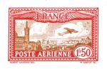 France_1930_Yvert_PA6a-Scott_C6_unadopted_plane_over_Marseille_red_+_brown_typo_d_AP_detail