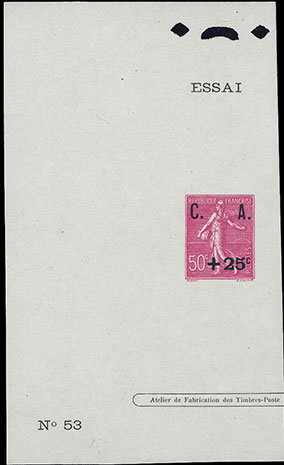 France_1929_Yvert_254a-Scott_B32_Semeuse_unadopted_black_overprint_lilac_N_53_typo_DP