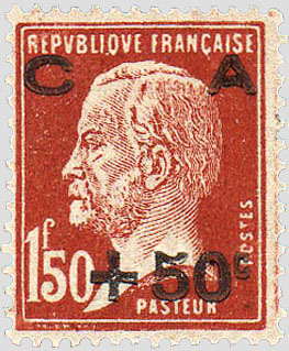 France_1929_Yvert_255-Scott_B33_Pasteur_black_overprint_typo_a_IS