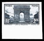 France_1928_Yvert_258a-Scott_263_unadopted_Arc_de_Triomphe_2f_black_imperf_ma_ESS