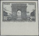 France_1928_Yvert_258a-Scott_263_unadopted_Arc_de_Triomphe_2f_black_imperf_mb_ESS