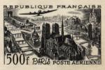 France_1949_Yvert_PA27b-Scott_C26b_unadopted_500f_Paris_black_g_AP_detail