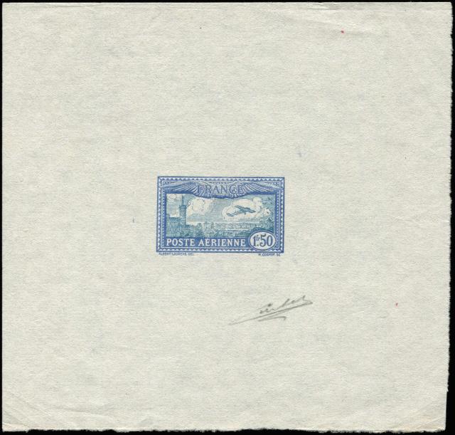 France_1930_Yvert_PA6a-Scott_C6_unadopted_plane_over_Marseille_dark-blue_+_blue_typo_e_AP