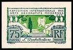 France_1924_Yvert_215a-Scott_225_unadopted_75c_Arts_decoratifs_green_+_dark-green_typo_AP