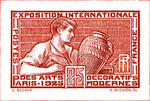 France_1924_Yvert_212a-Scott_222_unissued_in_TD_Arts_decoratifs_red_AP_detail