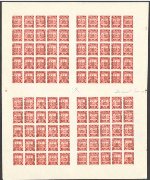 Fr_India_1948_Yvert_Taxe_26-Scott_bon_a_tirer_full_sheet